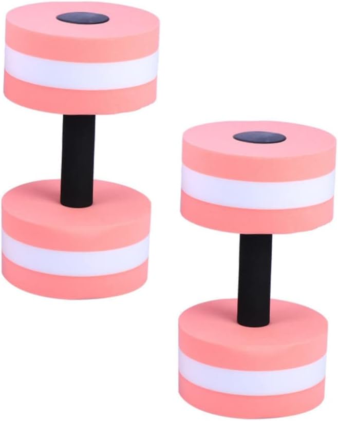 2pcs Eva Water Barbells for Pool Exercises Aquatic Dumbells for Resistance Aerobics Low Water Absorption for Workouts and Strength Training Pink