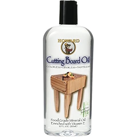 Howard Cutting Board Oil BBB012 Food Safe Mineral Oil for Butcher Blocks, Bread Boards, Chopping Boards, Kitchen Worktops and Wooden Tools 355ml Cover
