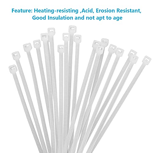 XINGO White Zip Ties Assorted Size 1500 Pack, Self-Locking UV Resistant Nylon Cable Ties miniatura 3