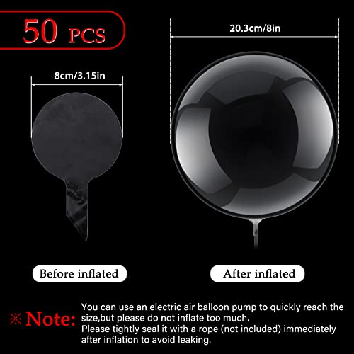 Image of 50 Pcs Clear Bubble Bobo Balloons Burbuja Transparent Clear Balloons for Christmas Wedding Birthday Indoor Outdoor Party Decoration(8 Inch)