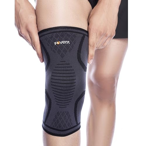 Image of FOVERA Sports Knee Cap Compression Support, Knee Guard for Gym, Running, Cycling, Sports, Jogging, Workout & Pain Relief for Men & Women (Size - S, 1 Pair)