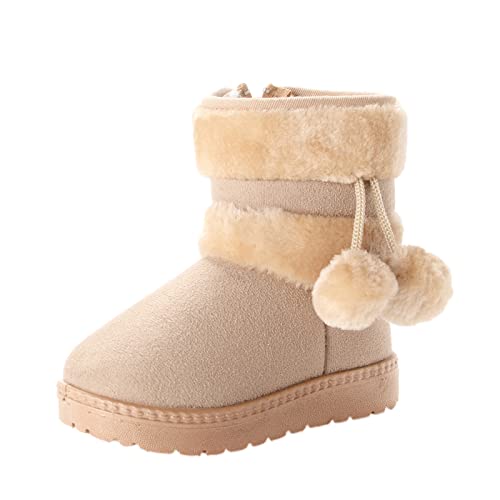 Girls Winter Snow Boots Fuzzy Warm Ankle Boots Fleece Lined Booties Outdoor Shoes Toddler/Little Kid/Big Kid - Main Image