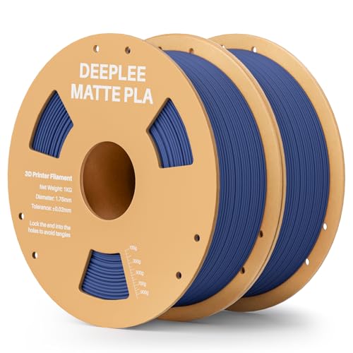 DEEPLEE Matte PLA Filament 1.75mm 3D Drucker Filament, Maßgenauigkeit +/- 0.02mm, für die meisten FDM 3D Drucker, Marineblau 2KG