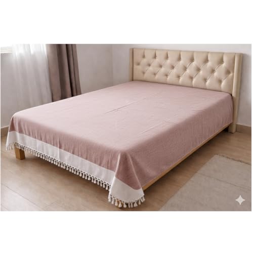Image of Khadi Handloom Handmade 210TC Single Bed Sheet Cotton 7.5X5 feet Superfine Premium Cotton bedsheet Single Bed Single Pack