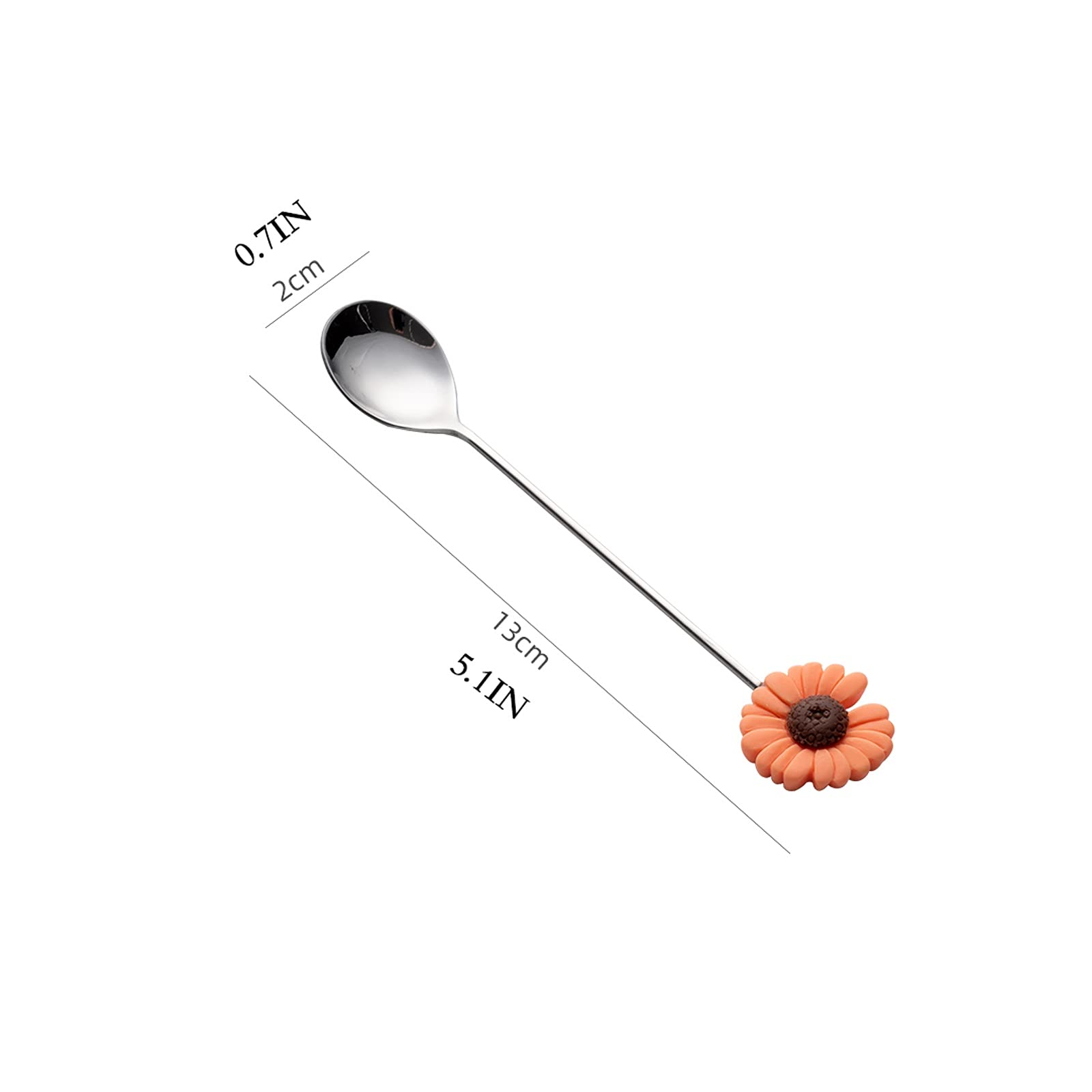 Cucharas de té, cucharas de postre, juego de cucharas de postre, 6 cucharaditas de 5,1 pulgadas, mango creativo, acero inoxidable de primera calidad, cuchara de yogur occidental for postre, cucharas d