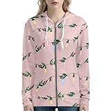 UOIMAG Sudaderas con capucha para mujer, chaquetas con cremallera, manga larga, abrigos finos con bolsillo para fiestas casuales, Luces coloridas, 3XL