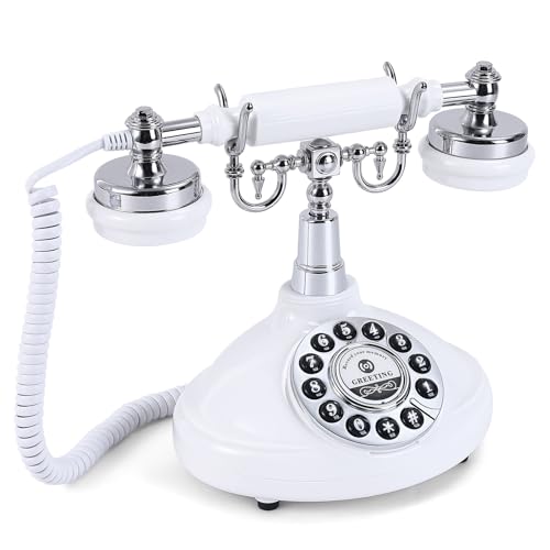 Audio Guest Book Wedding Phone Record Customized Audio Messages Audio Guestbook Phone for Wedding, Bridal Shower, Birthday Party, Baby Shower, Anniversary, Engagement (White)