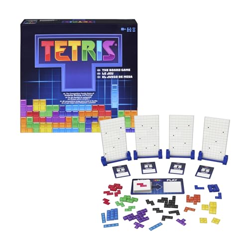 Spin Master Games - Tetris - Jeu De Société De Stratégie - Jeu Plateau Grilles Tétriminos Minos pour La Famille Et Les Amis - Puzzle Enfant Adulte - 2 À 4 Joueurs - Jouet Enfant 8 Ans Et +