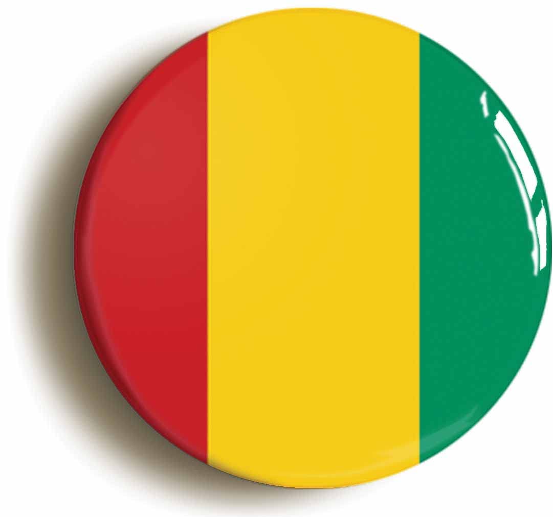 Guinea National Flag Fridge Magnet (Circular 2inch / 50mm Diameter)