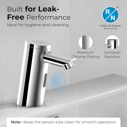 Image of RN Automatic Touchless Sensor Faucet for Wash Basin, Motion Sensor Bathroom Sink Tap, Hands-Free Smart Faucet with Chrome Finish, Water Saving Kitchen & Bath Fixture (Pillar Body.3)