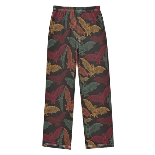 ZZXXB Ethnic Bat Boys Long Pants Soft Trousers Elastic Waist Kids Lounge Bottoms with Pockets S-XL