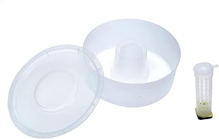 Poweka Bee Feeder Rapid, 2L Round Beehive Entrance Feeder, Hive Top Bee Feeder with Queen Bee Cage for 8 or 10 Frames of Super Pulp