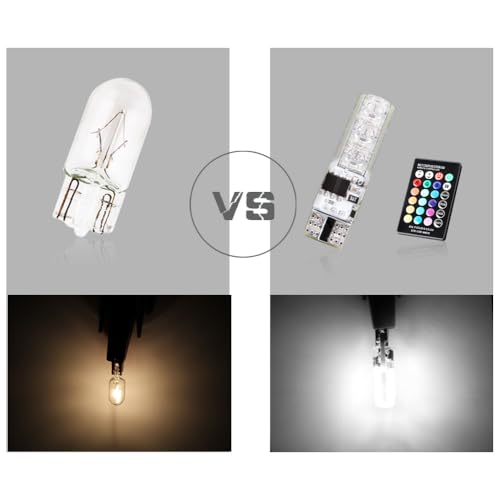 6 pack 194 T10 LED Bulb RGB con Control Remoto miniatura 5