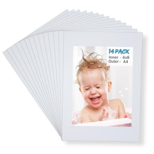 Paspartú A4 blanco para decorar la pared del salón con fotografías de 6 x 8 2