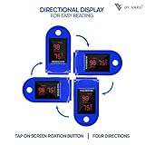 DR VAKU® Pulse Oximeter Fingertip LED Screen, Blood Oxygen Saturation Monitor Fingertip, Blood Oxygen Meter Finger Oximeter Finger with Pulse, O2 Monitor - Blue