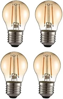 TEKLED® G45 Filament Vintage LED Bulbs | E27 Edison Screw | Energy Saving 2W Light Bulb 22W Equivalent | NONDIMMABLE Amber 2400K 220LM | 4-Pack | Warm White