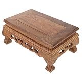 TOYANDONA Base Espositiva in Legno Di Pollo 19,5x12,5x8 Cm Resistente All’usura Per Vaso Di Fiori, Supporto Portapiante Multifunzionale Per Statua Buddha e Decorazioni Da Interno