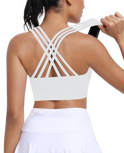 Image of MIRITY Strappy Sports Bra for Women - Padded Seamless Support for Yoga Gym Workout Fitness Pack of 3