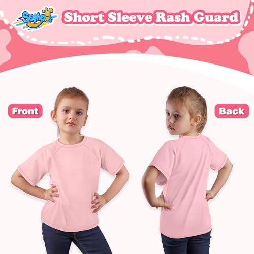 Image of Boys Rash Guard Swim Shirt Short Sleeve for Toddler Kids Youth Rashguard Water Shirt UPF+ 50 Quick Dry Swimming Shirt