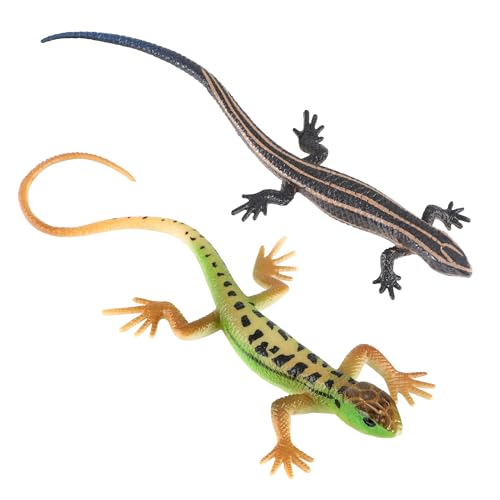 JSMTKJ 2 Piezas Lagarto Juguetes para Niños, Lagartijas Falsas Realistas Modelo, Coloridos de Lagarto Simulado para la colección niños