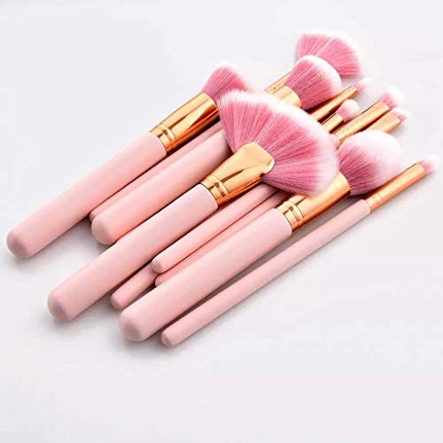 Makeup brush 10/4pcs Makeup Brushes Set Pink Wood Handle Foundation Professional Make Up Brush Beauty Tools Kit Lip Eye Liner - Image 4