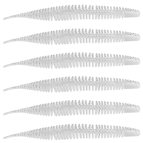 THKFISH Leurre Peche Mer Leurre Souple Leurre Peche Leurre Brochet Truite vers en Plastique Souple Couleur 8-110mm-6Pièces Cover