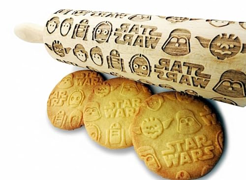 Product Image of the STAR ROLLING PIN WOODEN EMBOSSING ROLLING PIN for homemade cookies