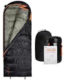 Ultimativer 4-Jahreszeiten-Daunenschlafsack für Abenteuer – leichtes, kompaktes Design für Erwachsene mit 550/600 FP, bewertet -17,8 °C bis -1,1 °C für Rucksackreisen, Camping und Wandern