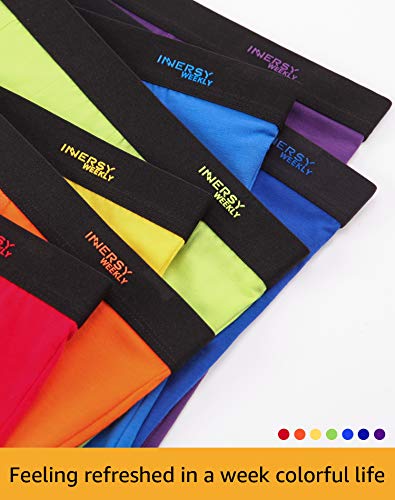 Innersy Men's Boxer Briefs Cotton Stretchy Underwear 7 Pack For A Week(Large,Bright Rainbow) #TOP2