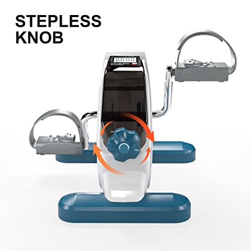 Techmoo Under Desk Bike Pedal Exerciser, Heavy Metal Flywheel Mini Stationary Exercise Bike With Lcd Digital Monitor Portable Foot Cycle For Home/Office/Workout Legs And Arms Training Peddler Machine #TOP2