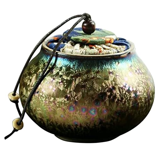 CALLARON Lata De Té Tianmu Glaze Jianzhan De Cerámica Recipiente Para Té Doméstico Tarro Hermético La Cocina