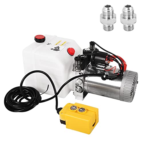 Image of 12V Hydraulic Power Unit 3200 PSI, Double-Acting Hydraulic Pump for Dump Trailer & Car Lifting