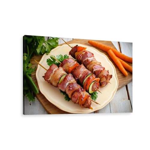 Canvas Wall Art Chicken Liver & Bacon Skewers 24