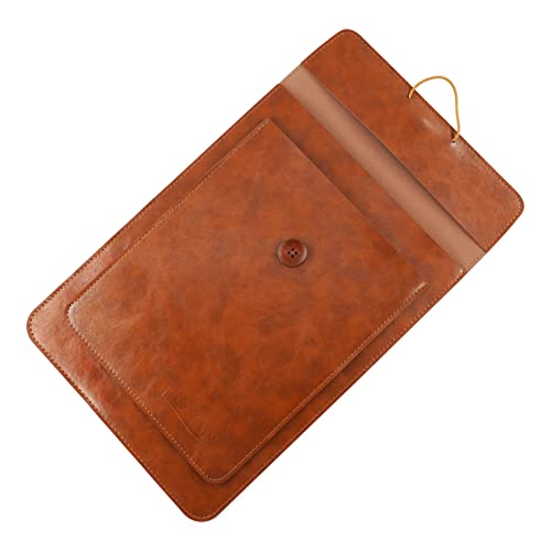 Laptop Sleeve Compatible With 13-14-16 Inch M1 M2 Macbook Pro/Macbook Air/Ipad Air/Ipad Pro, Faux Leather 14In Case, Brown #TOP2