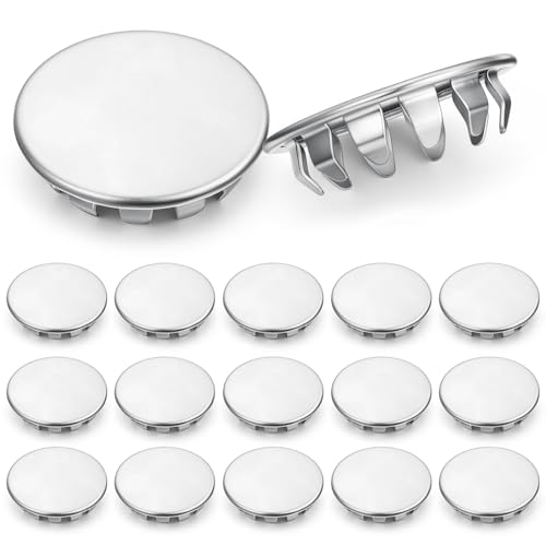 Image of Hicarer 15 Pack Fit 7 /8 inch(22.2mm) Hole Metal Hole Plugs, Fit 1 /2 inch Knockout, Nickel-Plated Steel Snap-in Cover, No Welding Required for Electrical Boxes, Sinks, Furniture, Automotive, Cabinets＆Panels
