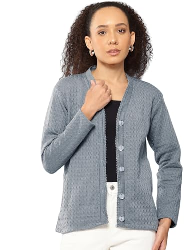 Image of Aarika Womens Casual Wear Black Colour Solid Woolen Cardigan