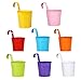 Produktbild itemer von 8 Metall Eisen zum Aufhängen Blumentöpfe Vase Blume Eimer Balkon Garten Pflanze Container Home Ornaments Home Decor sortierte Farben