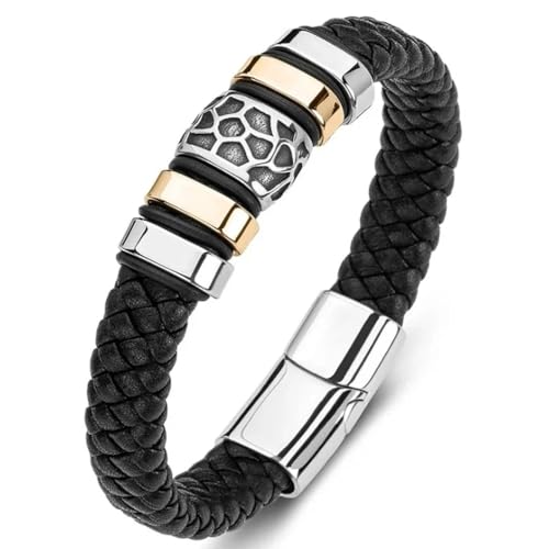 Bracelet punk rock cuir tressé et crâne : le cadeau idéal homme