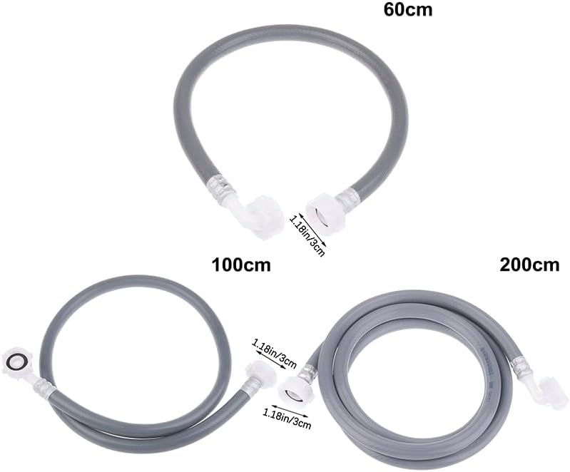 3/4"Washing Machine Dishwasher Inlet Pipe Water Feed Fill Hose With 90 Degree Bend Water Inlet Connection Replacement Water Pipe(200CM)