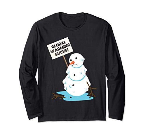 Global Warming Sucks Melting Snowman Long Sleeve T-Shirt