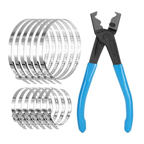 Image of Leogony Cv Boot Clamp Pliers with 12 Pcs Adjustable Cv Boot Clips, Hose Clip Pliers for Most Cars