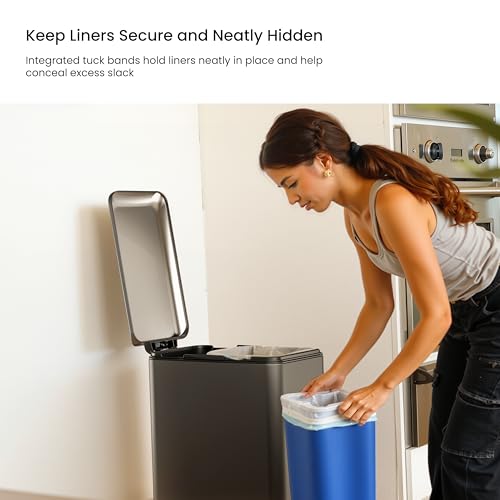 Image of Home Zone Living 13 Gallon Kitchen Trash Can with Dual Compartments
