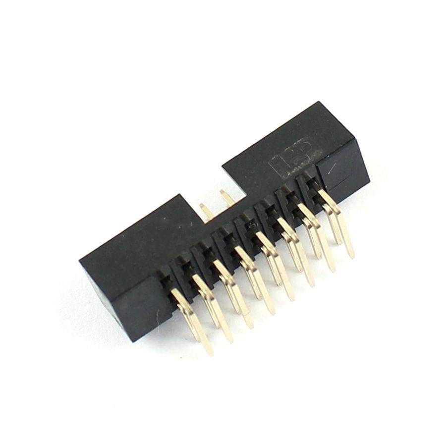Generic 100 Pcs 2mm 2x8Pin 16 Pin Right Angle Male Shrouded IDC Box Header Connector