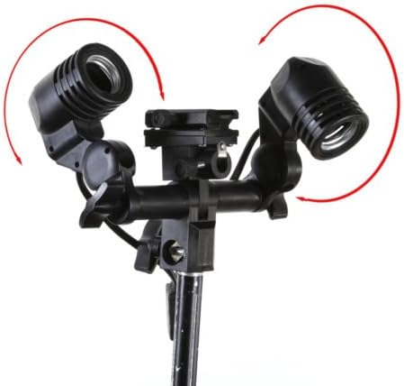 Miniatura 4 de Run Shuangyu Soporte de luz de estudio para paraguas con doble enchufe de lámpara E27 y soporte para zapata caliente