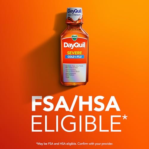 image for Vicks DayQuil Severe Cold & Flu Liquid Medicine, Daytime Relief for He