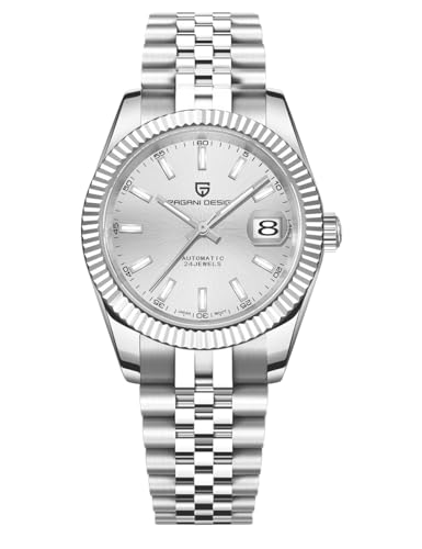 3. Questo orologio da uomo è perfetto come regalo per il tuo amico o papà, buone prestazioni e poco costoso, il movimento dell'orologio spesso non è male e l'orologio è anche profondamente impermeabile. La cassa è realizzata in acciaio inossidabile 316L e ha un vetro zaffiro sintetico, che lo rende ancora più resistente