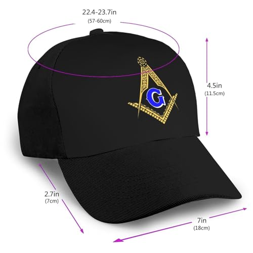 Freemason Masonic Symbol Unisex Classic Adjustable Curved Brim Baseball Cap, Trucker Hat2