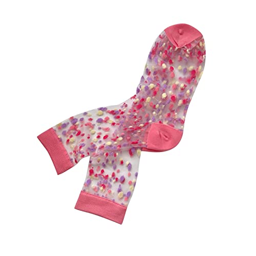 Calcetines de entrenamiento para mujer, diseño de lunares, tubo medio, transparente, para agua, rosa, Altoa única