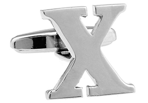 MRCUFF Mancuernillas con Inicial X y Estuche de Regalo miniatura 1