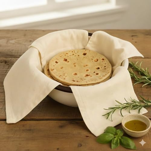 Pack of 2 Cotton Roti Clothes Wrap with Flaps, Double Layer Cotton Cover for Chapati, Hot Case, Traditional Style Kitchen Chapati Wrap, Kitchen Roti Cover for Tiffin